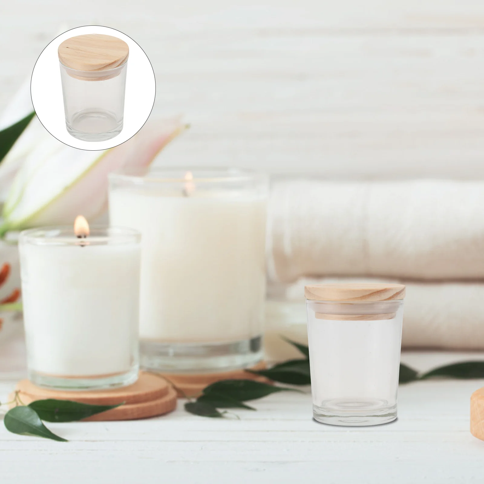 

2 adet Boş Mum Kupası Basit DIY Mum Konteyner Cam Aromaterapi Şişesi