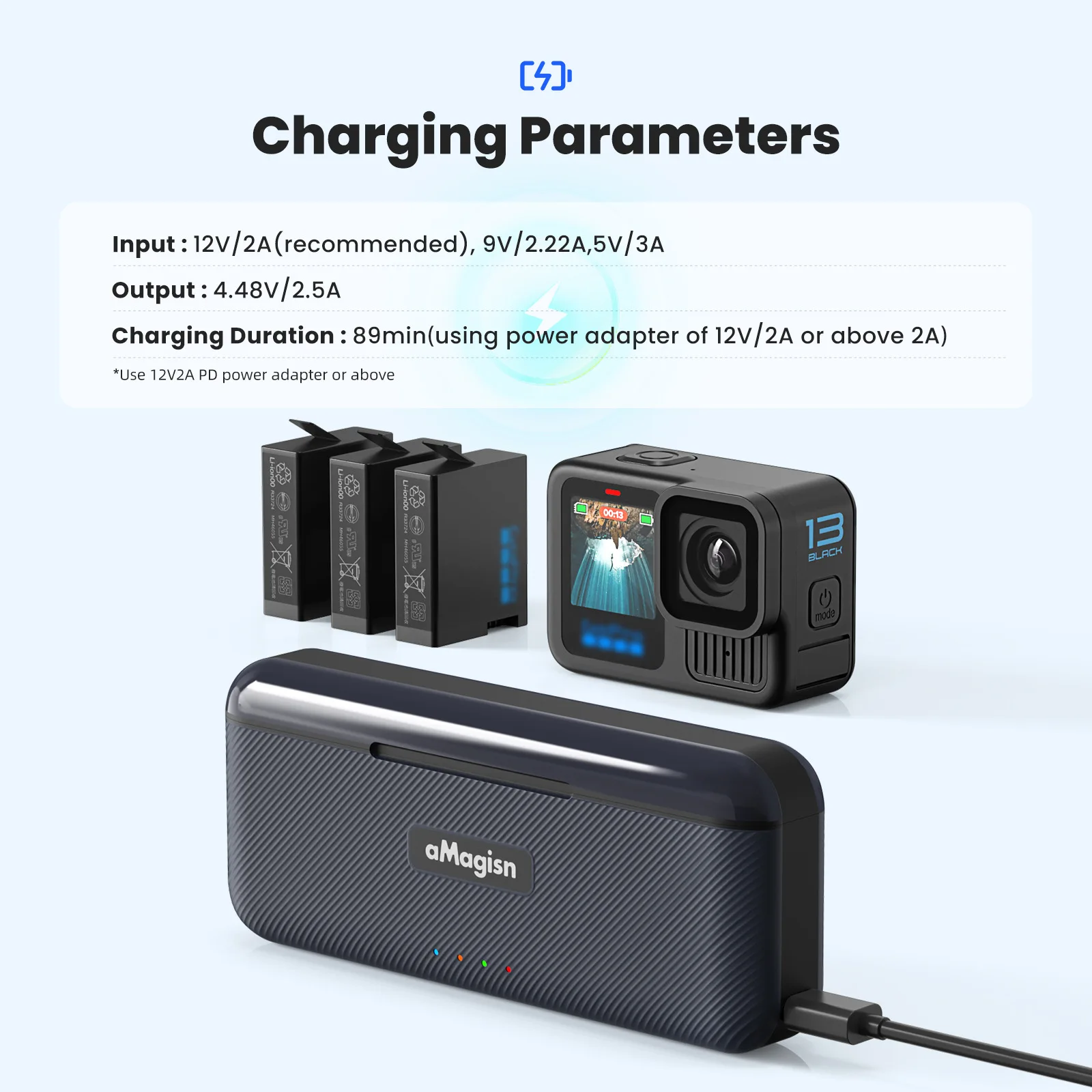 Коробка для быстрой зарядки aMagisn GoPro Hero 13 коробка хранения аккумуляторов