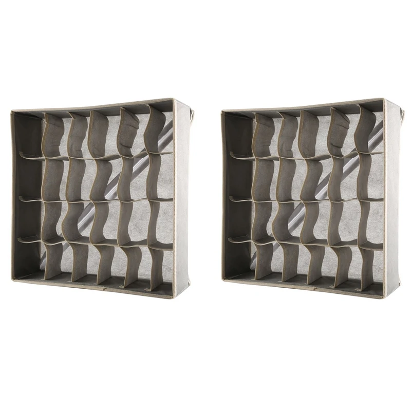 

2 Pcs Drawer Organisers, Foldable Drawer Dividers Wardrobe Organisers Closet Organisers Storage Box For Socks, Underwear