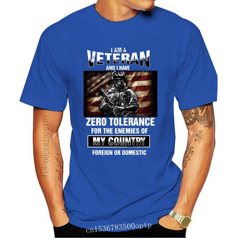 

Мужская одежда, новая мужская футболка, я ветеран и у меня нулевая толеранность к врагам из моей страны, Международная или внутренняя Версия...