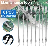8 pcs metal phone repair tools kit double%e2%80%91end cpu prying knife pry opening spudger for bga repair chip disassembly tool set