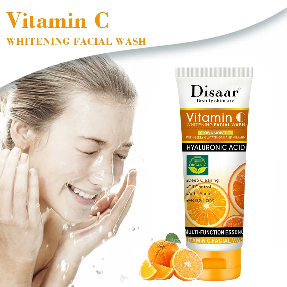 

Disaar Vitamin C Facial Cleanser Nourishes and Brightens Face Wash Deep Cleansing Oil Control Hyaluronic Acid Facial Cleanser