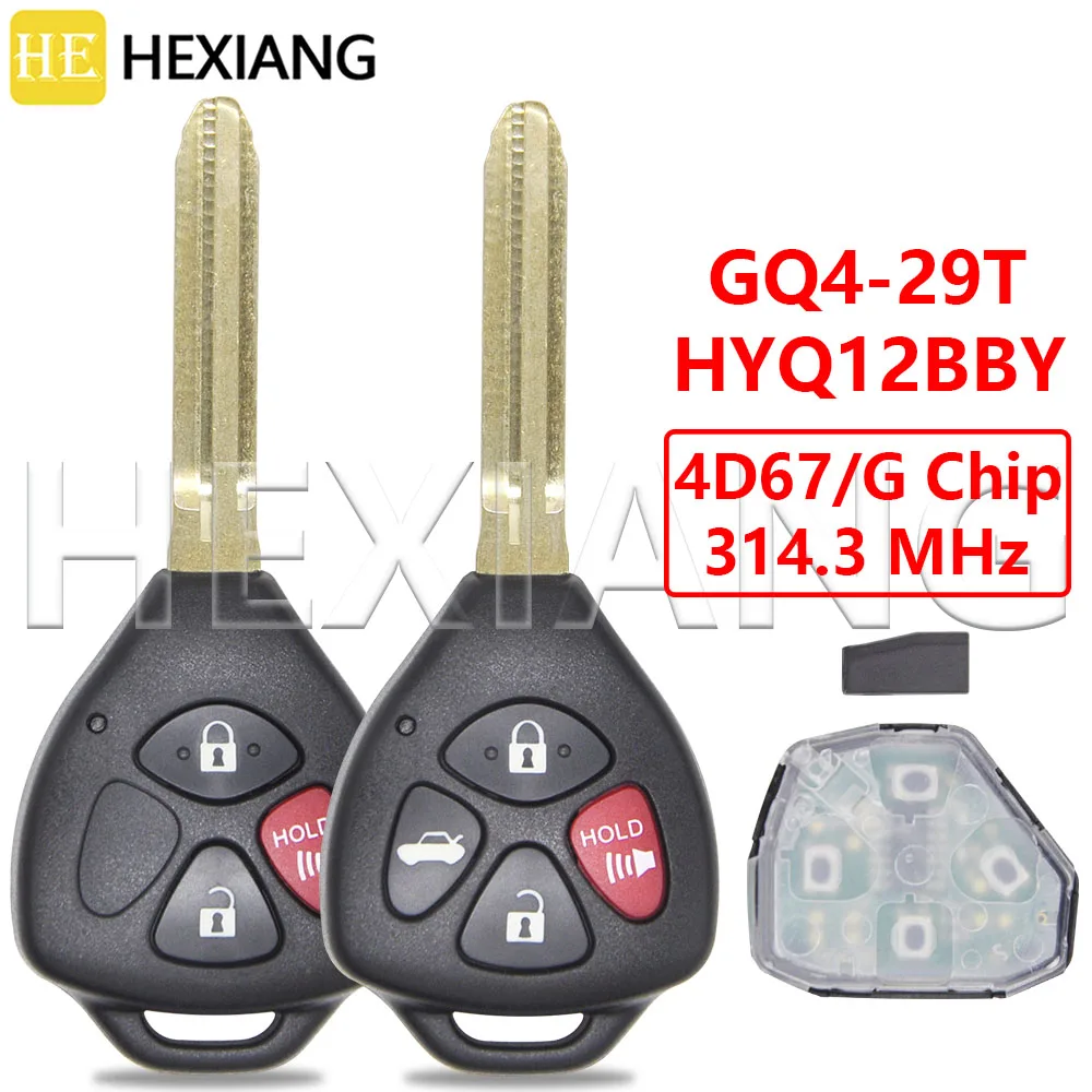 HE HYQ12BBY GQ4-29T 314 МГц 4D67/G чип Автомобильный Дистанционный ключ для Toyota Corolla Camry RAV4
