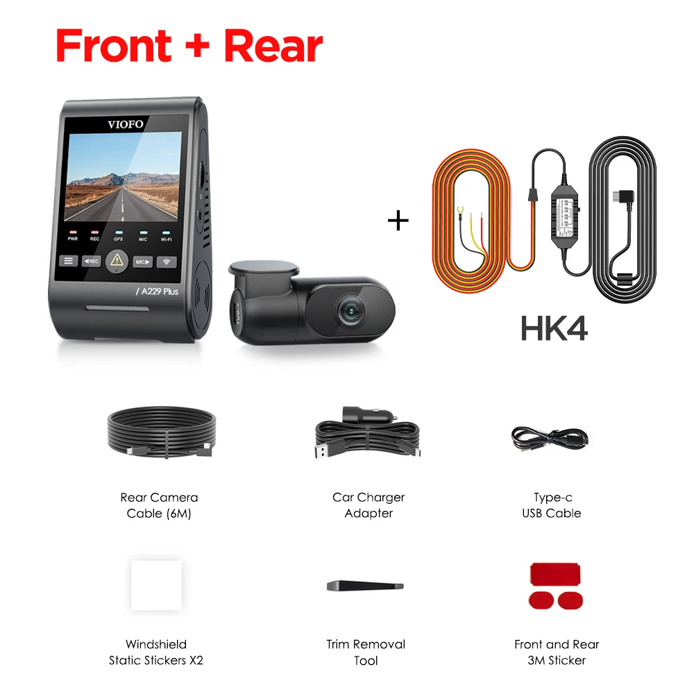 

VIOFO A229 PLUS Автомобильный видеорегистратор 2K HDR Видеорегистратор 5 ГГц WI-FI GPS Голосовое управление Видеокамера с SONY STARVIS 2 ДАТЧИКА ночного видения