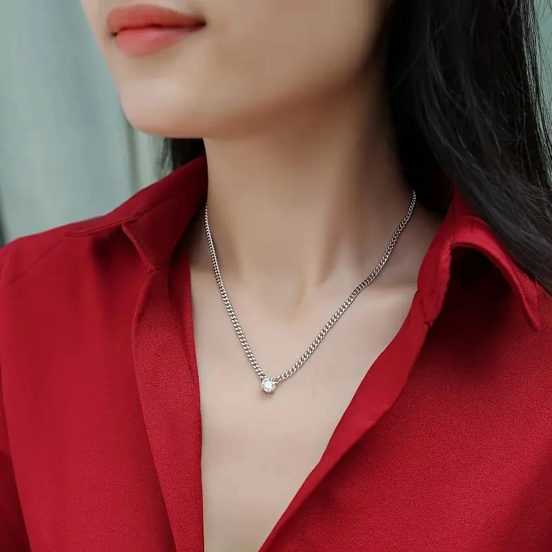 Фото Цепочка Zenith 1ct/S925 серебро/Блестящая/Мужская и Женская/темпераментная и модная/искусственная кожа/помолвка/свадьба/Anniver №1