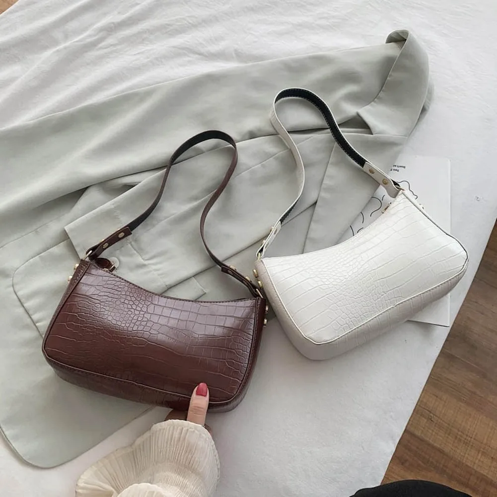 Fashion Crocodile Pattern Bags PU Leather Shoulder for Women 20210 Elegant Design Luxury Hand Bag Female Travel | Багаж и сумки