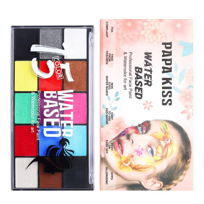

Face body paint KIT Kids safe Flash Tattoo christmas Children Party Paints with Brushes Drama Make Up wholesale acrylic paint