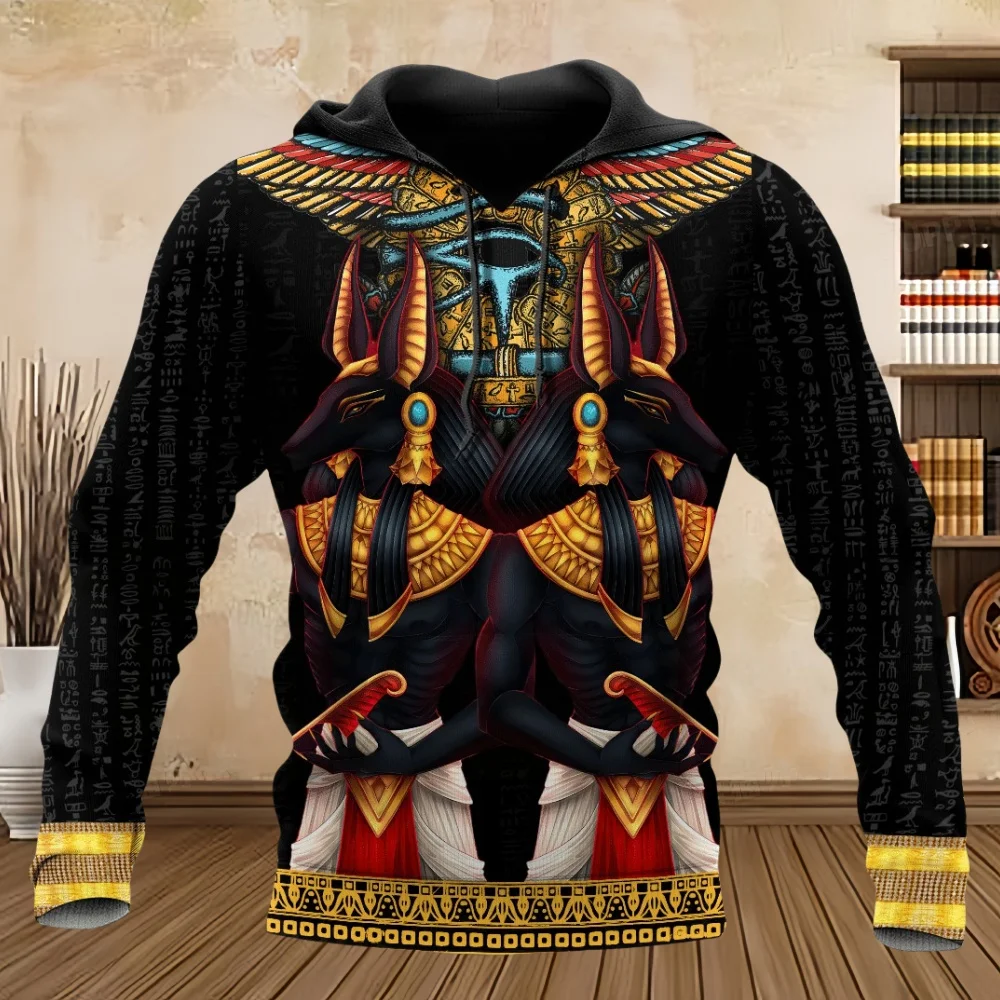 Мужская толстовка с капюшоном Eygpt Anubis Design