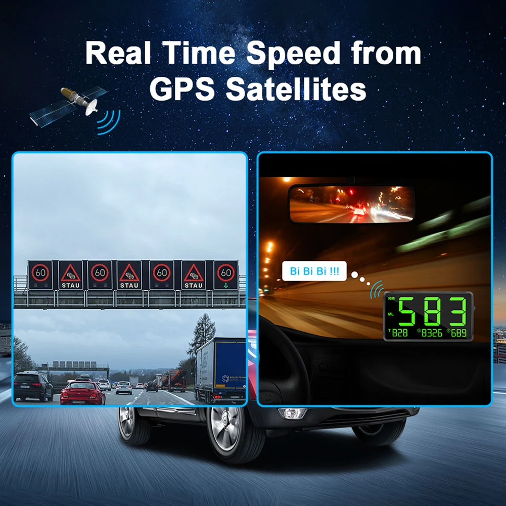 

Автомобильный дисплей для головы, Универсальный Автомобильный дисплей для головы, Предупреждение о превышении скорости, автоматическая ре...