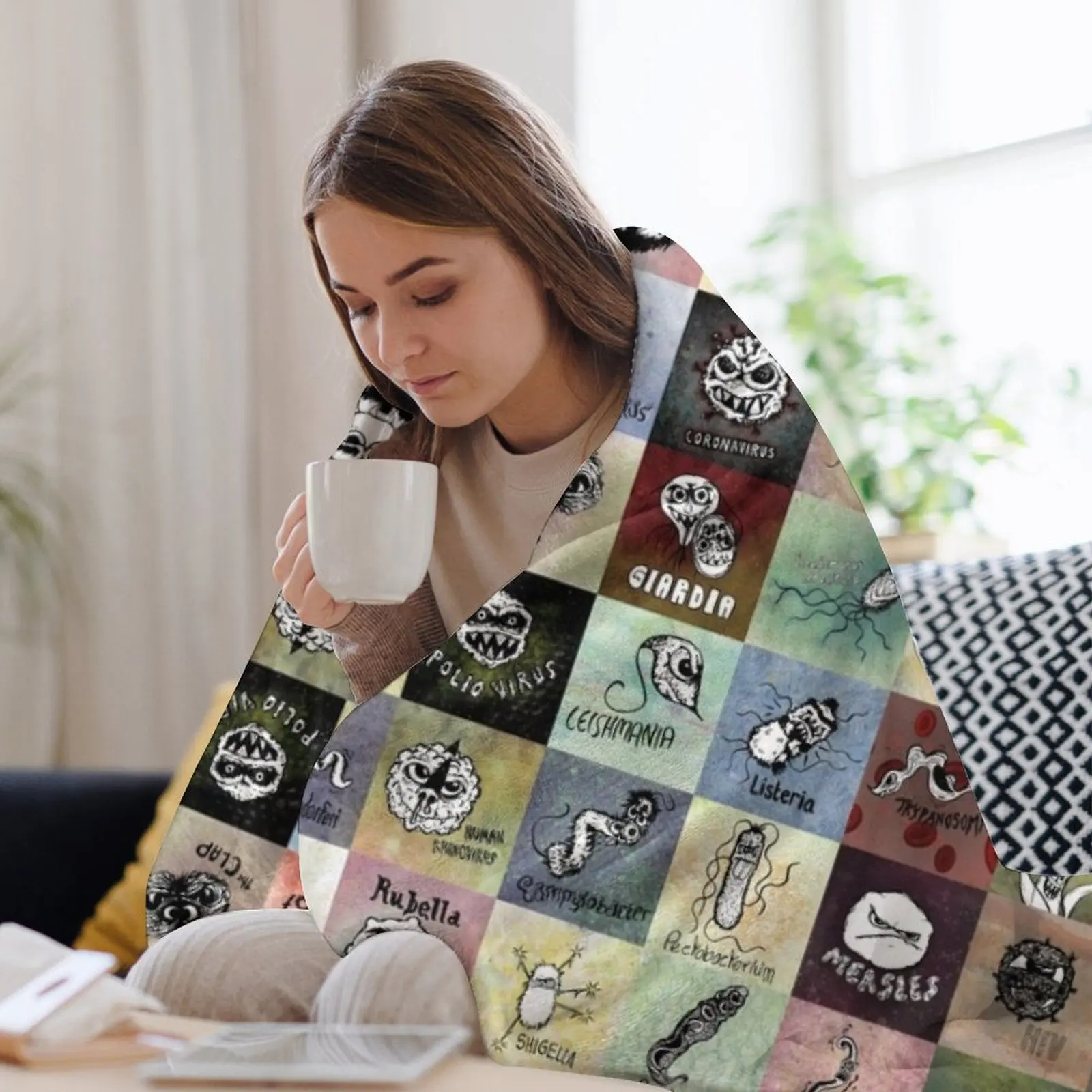 Pathogens - готте лови все? Одеяло Тонкие декоративные диваны Многоцелевые одеяла