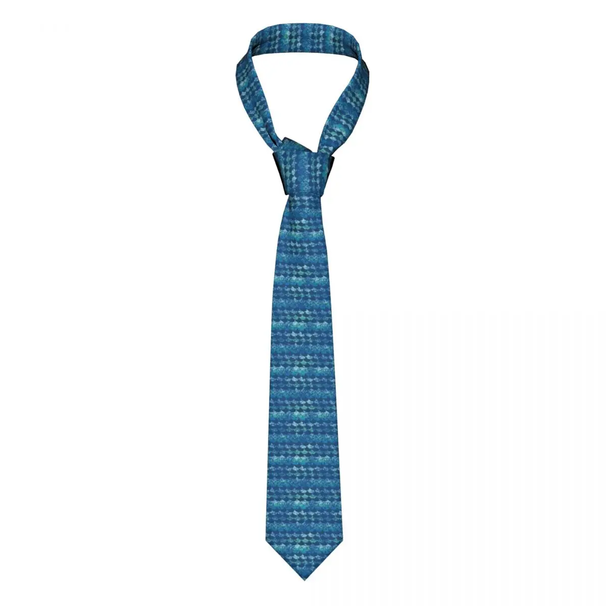 

Mens Tie Classic Skinny Blue Ocean Waves Print Neckties Narrow Collar Slim Casual Tie Accessories Gift