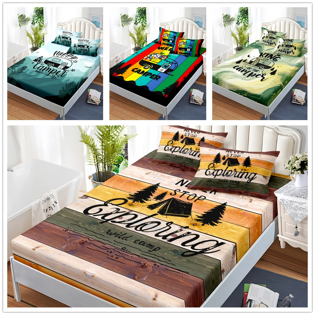 

3D Car Bed Sheet Set Boys Cars Fitted Sheet & Pillow Sham Set for Kids Girls Teens Bed Cover Decor