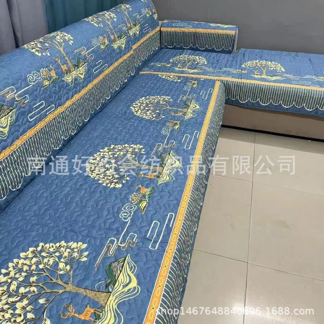 

2022 new patchwork solid color semi-wrapped machine wash non-slip simple modern sofa cover