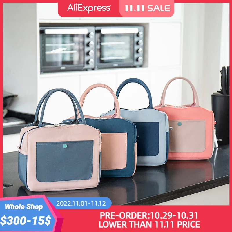 

Multi-function Cooler Lunch Bag Portable Insulated Polyester Office Work Lunch Box Thermal Food Picnic Lunch Bags For Women Kids