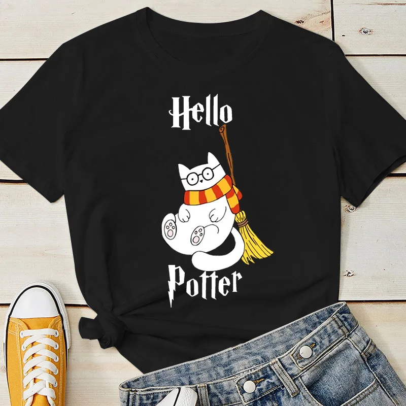 

Женская футболка с коротким рукавом, с принтом кошки