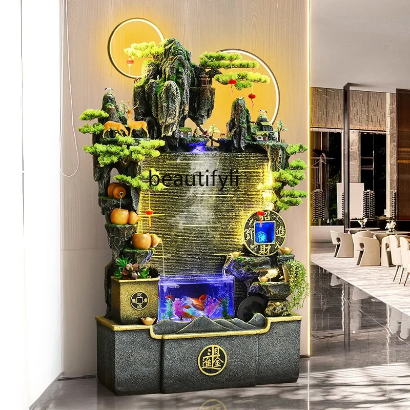 Водная занавеска в китайском стиле настенная каменистая Циркулирующая вода для
