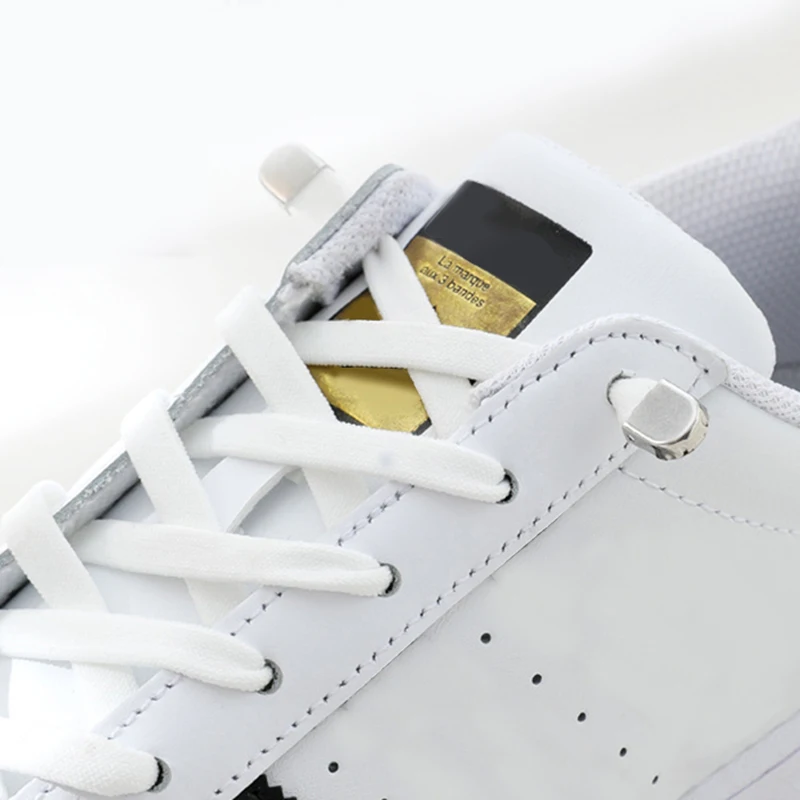 

2 Pacs Elastic Shoe Laces Semicircle No Tie Quick Metal Lock Shoelaces For Kids And Adult Sneakers Shoelace Laces Shoe Rope