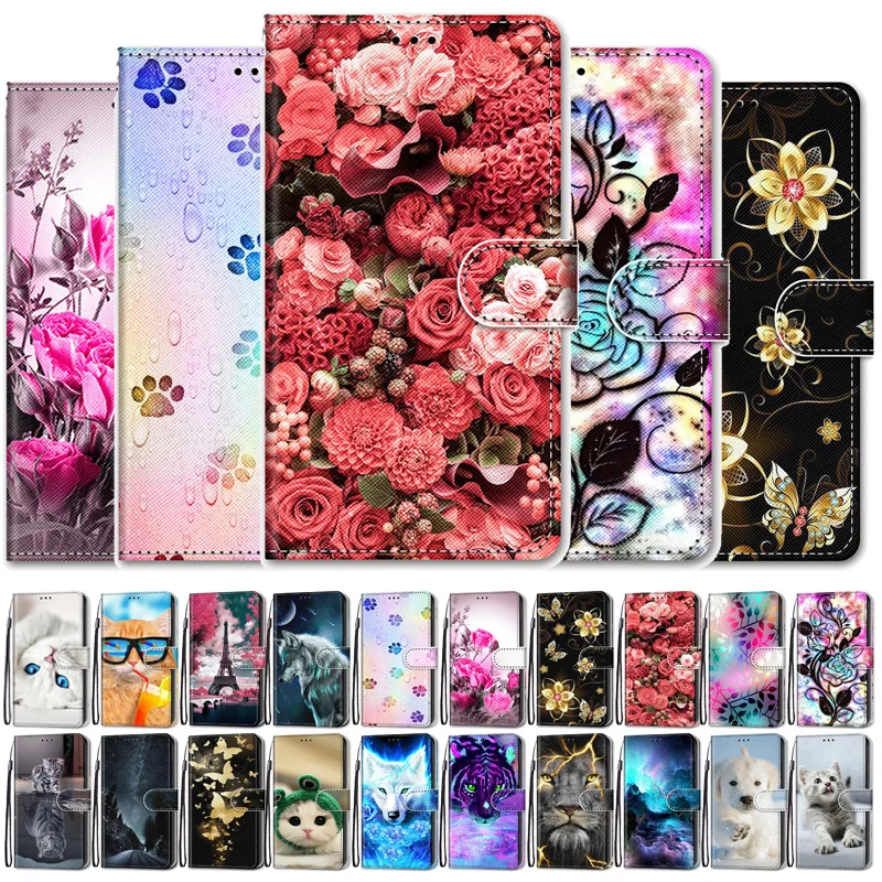 

Painted Case For Samsung Galaxy A54 Flip Capa on For Samsung Galaxy A34 A14 A13 A23 A33 A53 A73 5G Leather Magnetic Phone Cover