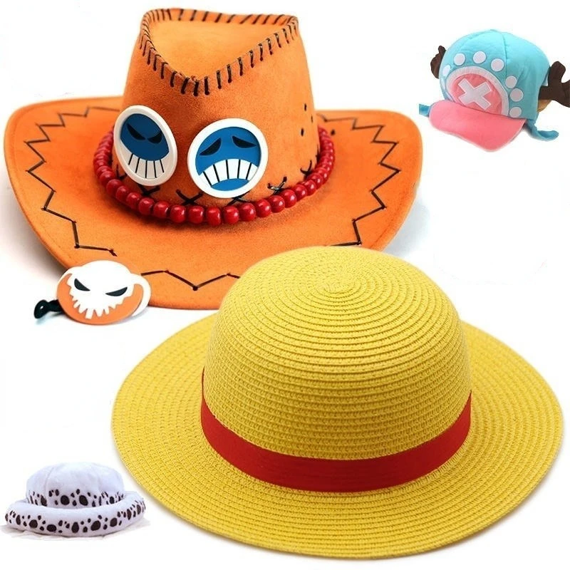 

ONE PIECE Portgas D Ace Monkey Luffy Tony Tony Chopper Trafalgar Law Hat Cosplay Adult Unisex Cap Cartoon Costume Accessories