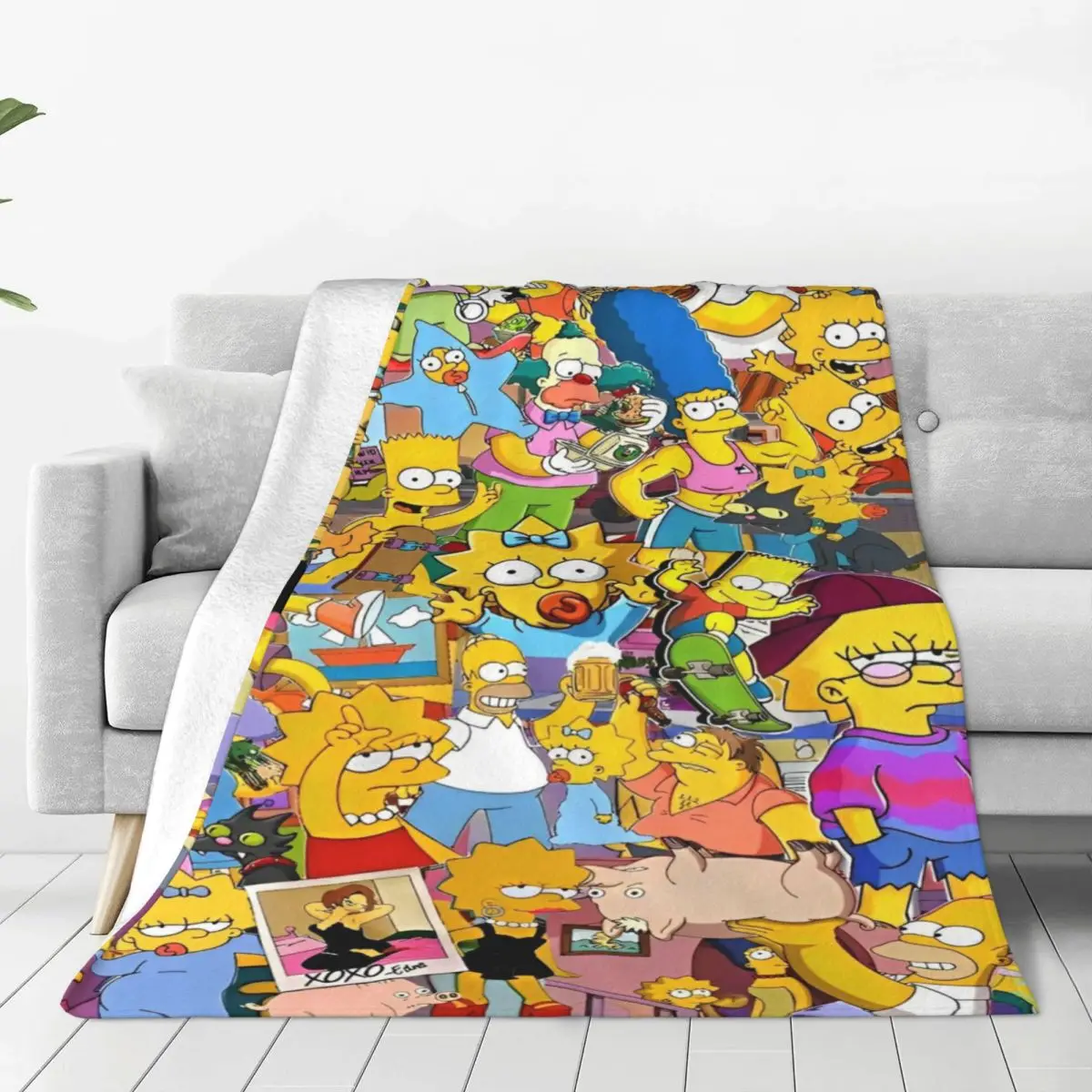 Одеяло S-Simpsons для пикника фланелевое одеяло домашнего декора мягкое покрывало на