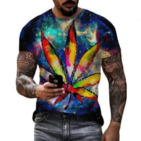 trippy weed printed 3d t shirt men women cool trendy fashion o neck short sleeve t shirts unisex oversized tops