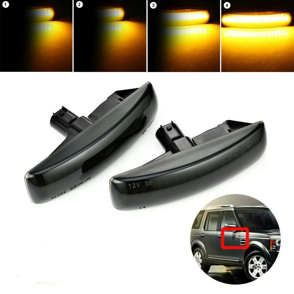 

For Land Rover Discovery 3 4 Freelander 2 Smoked Side Repeaters Indicator Lights LED Light Bar LED Turn Signal Lights For Auto