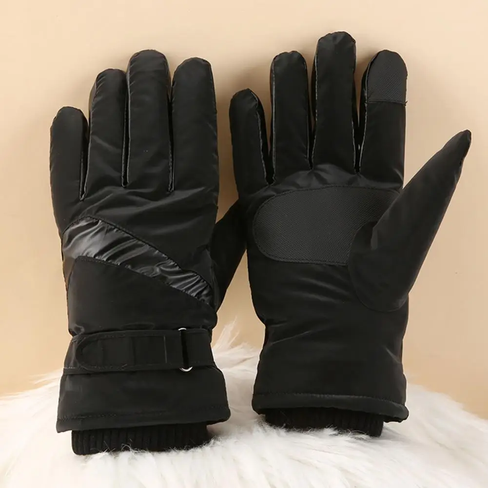 

1 Pair Trendy Long Lasting Women Gloves Waterproof Autumn Winter Fluffy Lining Touch Screen Thermal Gloves Cold Resistant