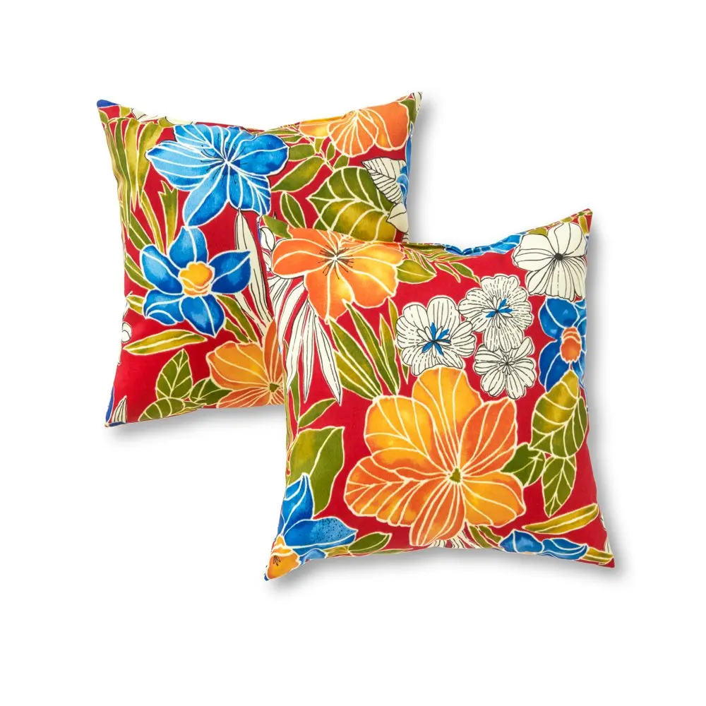 

Aloha Red 17" Square Outdoor Throw Pillow (Set of 2)