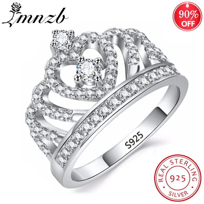 

Отправленный сертификат! Настоящее тибетское серебро Принцесса Королева Корона Обручальное кольцо Роскошный CZ цирконий модные ювелирные ...