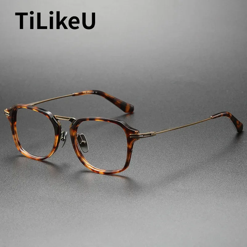 Японская оптическая оправа для очков ручной работы из чистого титана квадратная