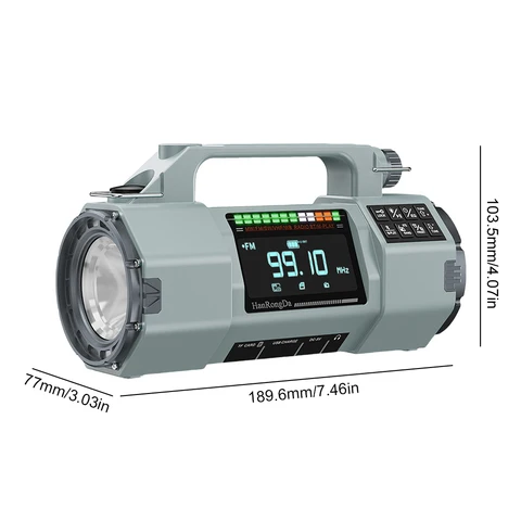 HRD-908 FM/MW/SW/VHF/WB солнечное радио аварийное радио с рукояткой уличный аварийный светодиодный фонарик с сигнализацией SOS BT динамик плеер