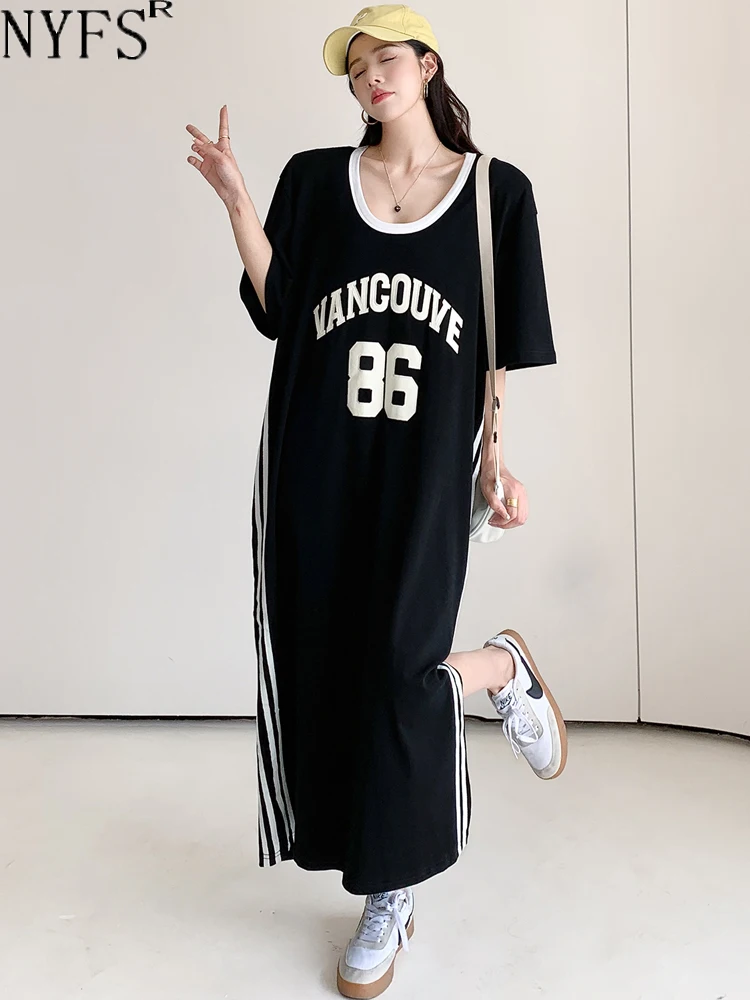 Женское платье NYFS свободного кроя из хлопка XL 2XL 3XL 4XL