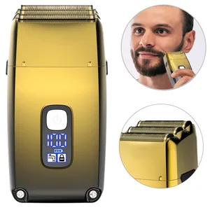 Professional Metal 3 Knife Net Electric Shaver Hair Beard Rechargeable Bald Head Shaving Machine for