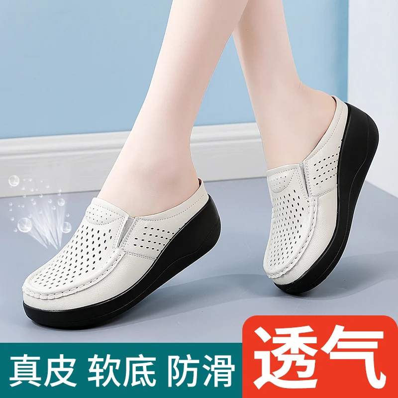 

Spring Autumn Women Flats Platform Loafers Ladies Genuine Leather Comfort Wedge Moccasins Orthopedic Slip On Casual Shoes