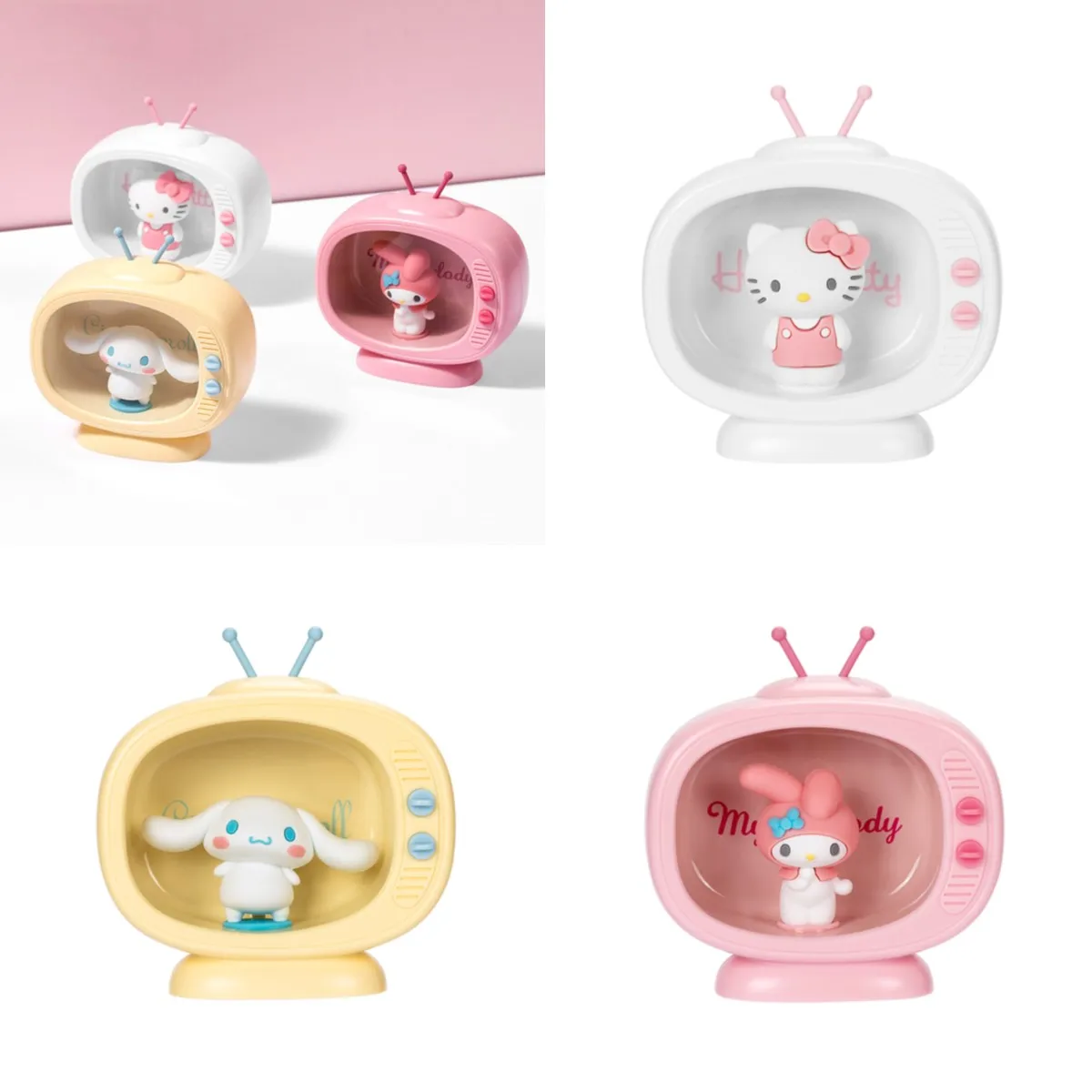 

Sanrio Anime Peripheral Mini Tv Shape Night Light Bedroom Cute Table Lamp Children Girlfriend Holiday Gift Home Decoration