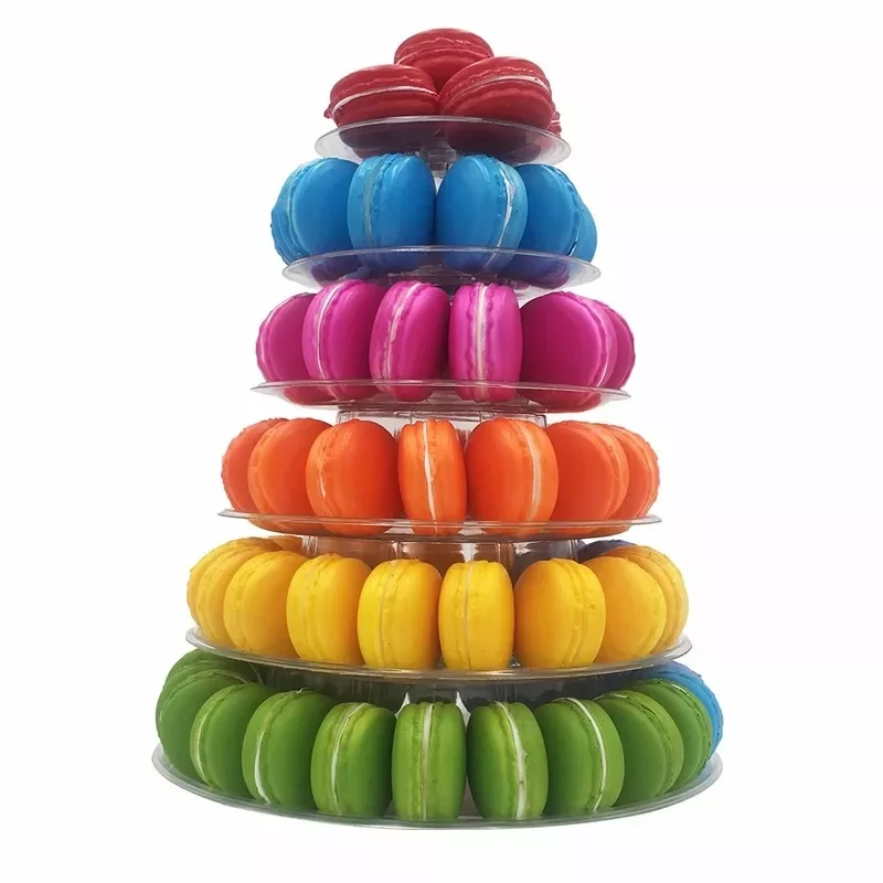 

New 4/6-Tiers Macaron Display Stand Cupcake Tower Rack Cake Stands PVC Tray For Wedding Birthday Cake Decorating Tools Bakeware