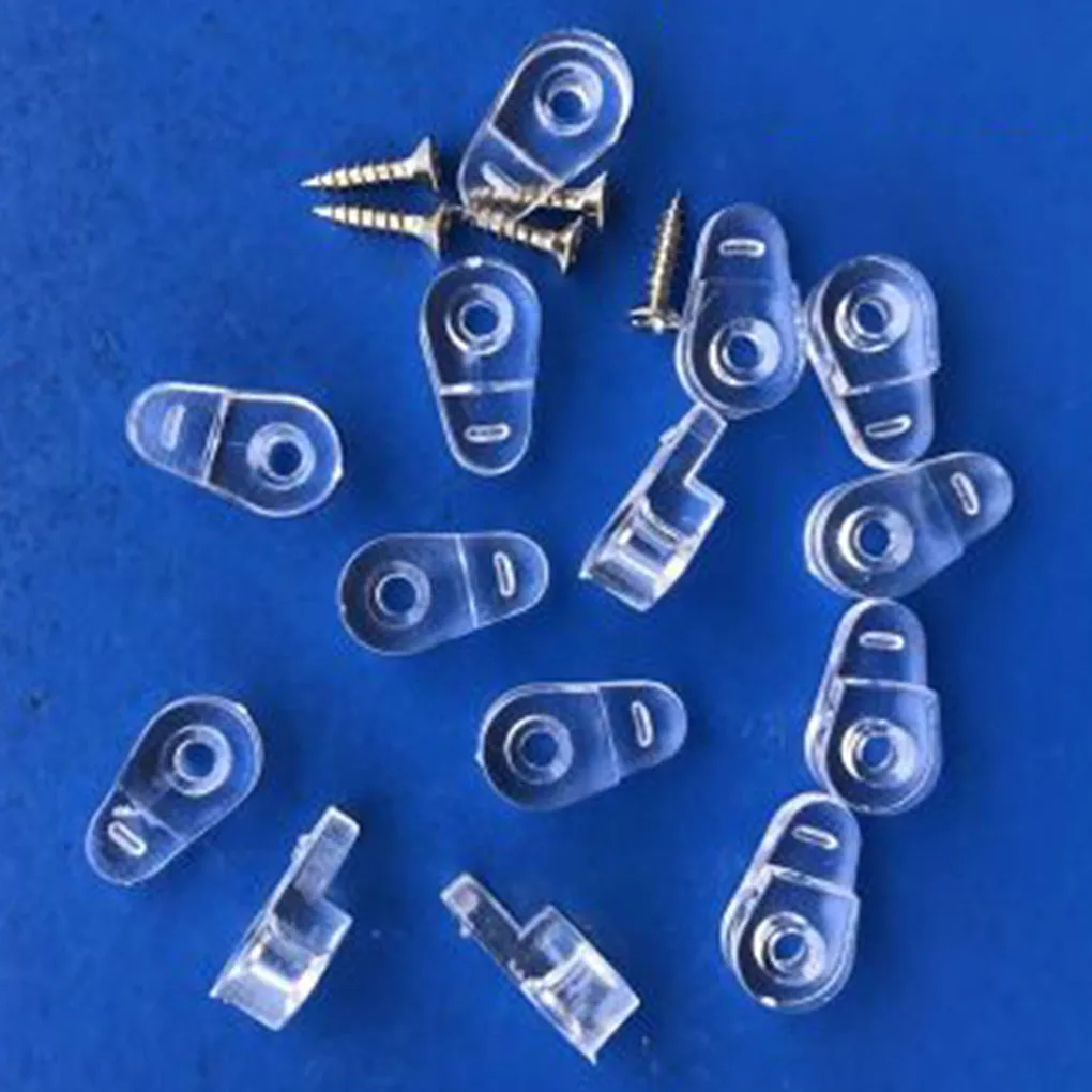 

100pcs Window Glass Retainer Clip Plastic Transparent Glass Panel Mirror Holder Clips Hardware Accessories
