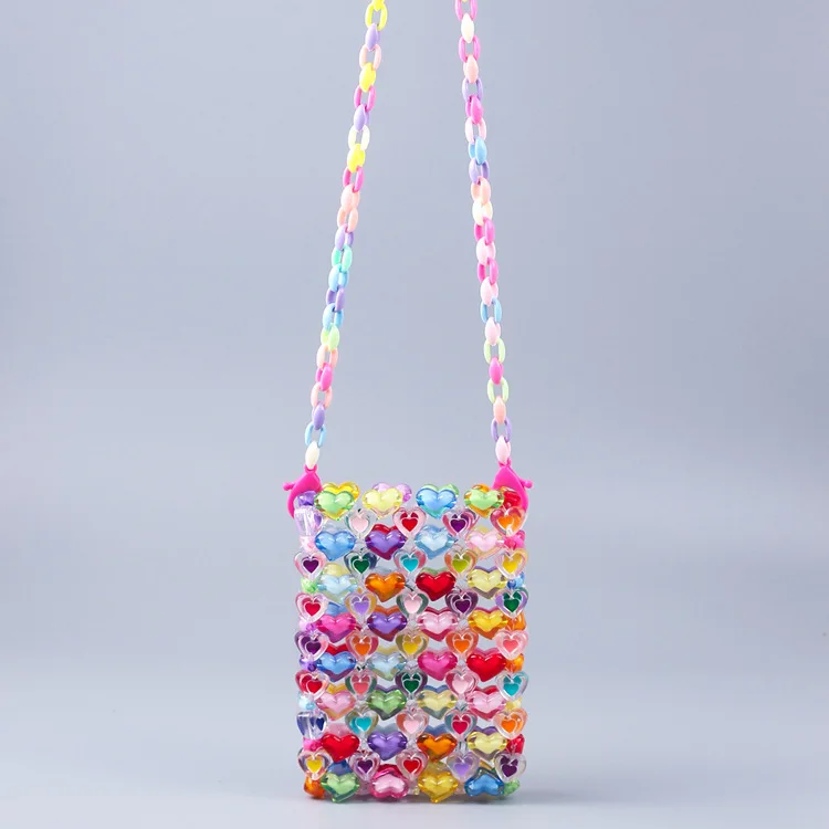 Summer Jelly Colorfull Purses and Handbags Luxury Designer Gift Beaded Mini Shoulder Bag Love Beaded Bag DIY Hand Woven Bag Gir