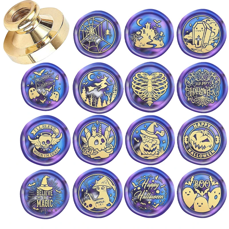 2024 Набор Восковых Штампов С Принтом На Тему Хэллоуина Со Смешанными Мотивами -