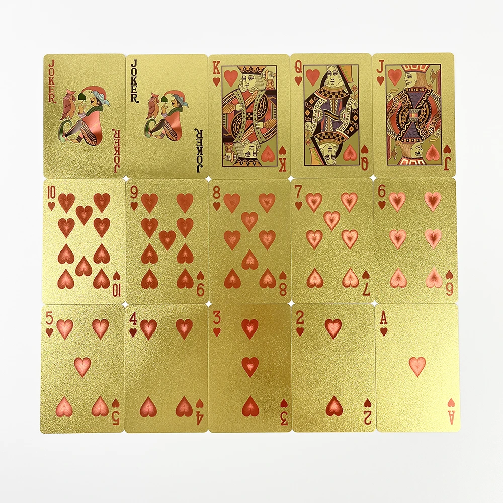 

Крутые золотые игральные карты 57x87 мм, прочные водонепроницаемые Техасские покерные карты, развлекательные игральные карты для игровых вечеринок
