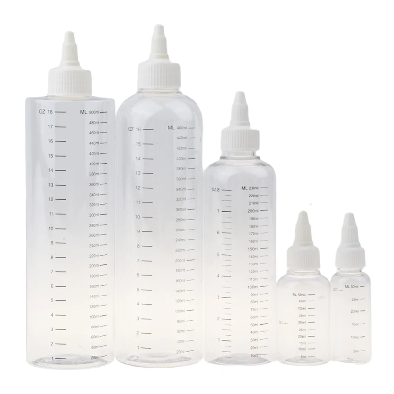 

30ml/50ml/230ml/460ml/500ml Plastic PET Refillable Bottle Oil Liquid Dropper Bottles Twist Top Cap Tattoo Pigment Ink Containers