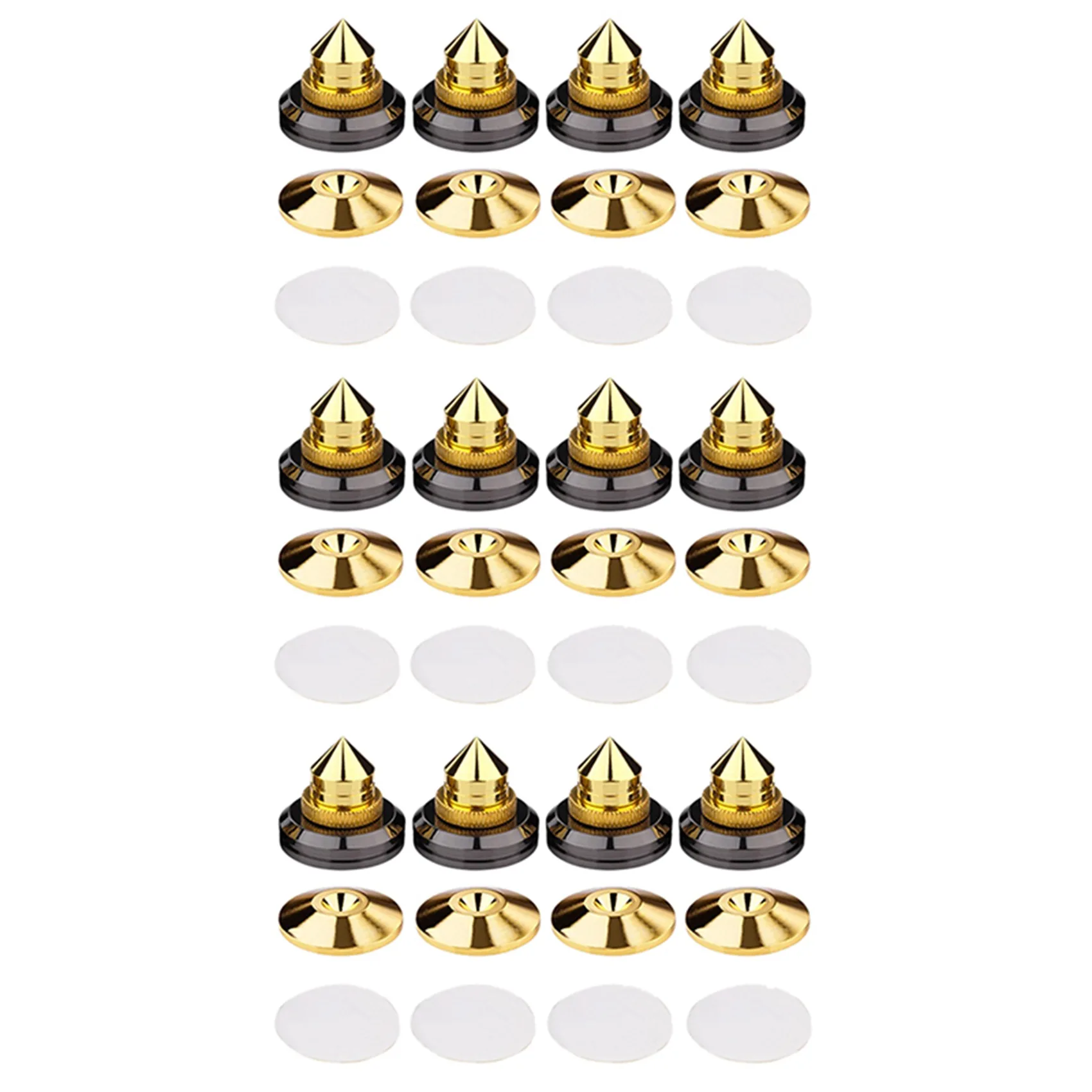 

12x Gold Speaker Spike with Floor Discs Stand Foot Isolation Spikes Professional Speaker Accessories
