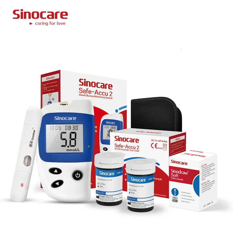 Sinocare Safe-Accu2 глюкометра в крови комплект 50/60 шт ланцеты иглы для сахара Новинка |