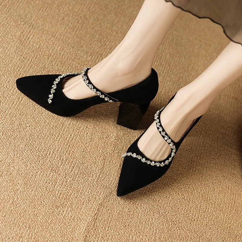 Женские замшевые туфли на высоком каблуке элегантные брендовые дизайнерские