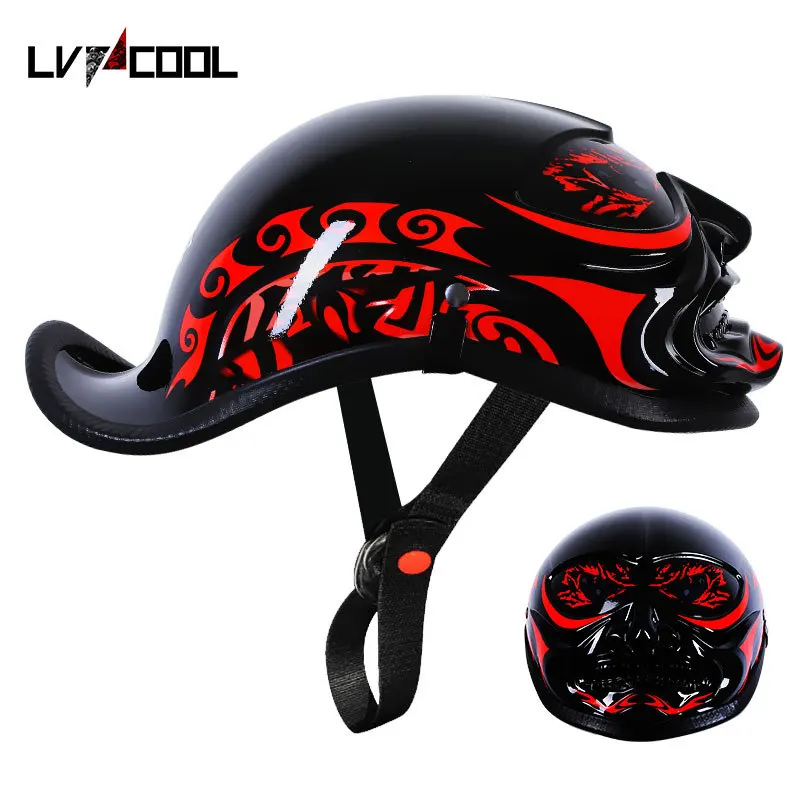 Retro Half Helmet Motorcycle Riding Helmet For Harley Motorcycle Personality Helmet Electric Battery Car Swallowtail Helmet