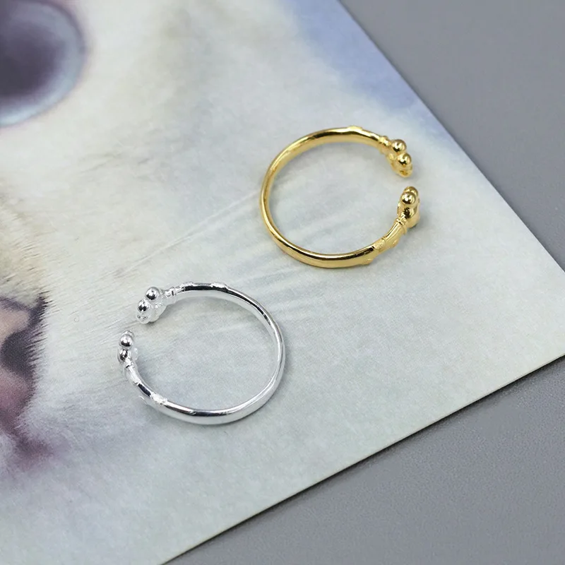

INATURE Hug of Love 925 Sterling Silver Cute Cat Claw Rings For Women Open Adjustable Ring Wedding Fine Jewelry Gift