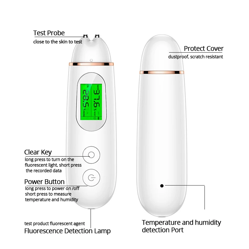 Электрический цифровой тестер для ухода за кожей точный анализатор количества