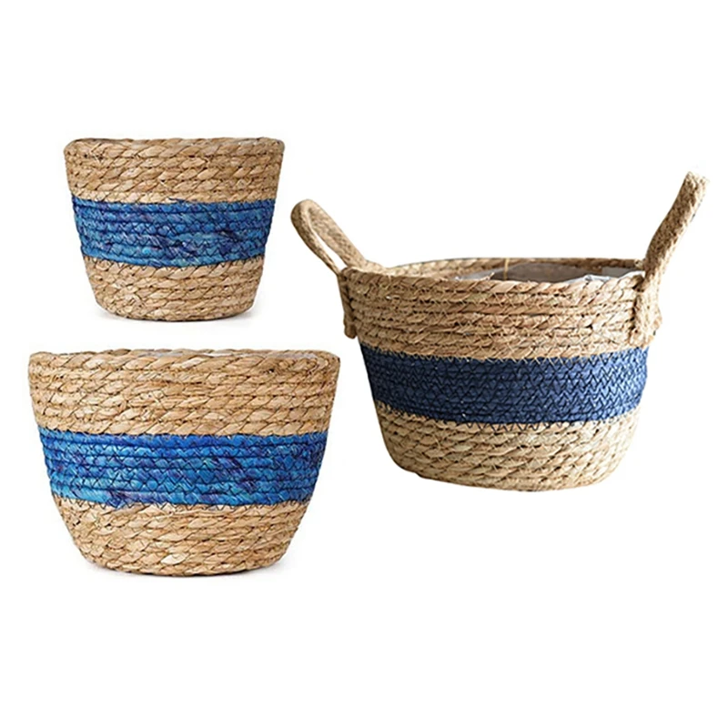 

Seagrass Planter Basket, Woven Flower Pot Basket With Waterproof Plastic Liner For All House Plants