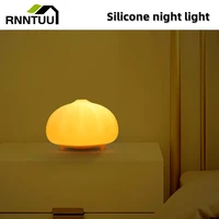 led cute touch silicone night light usb charging dimming atmosphere table steamed stuffed bun lamp for kids bedroom decor gift