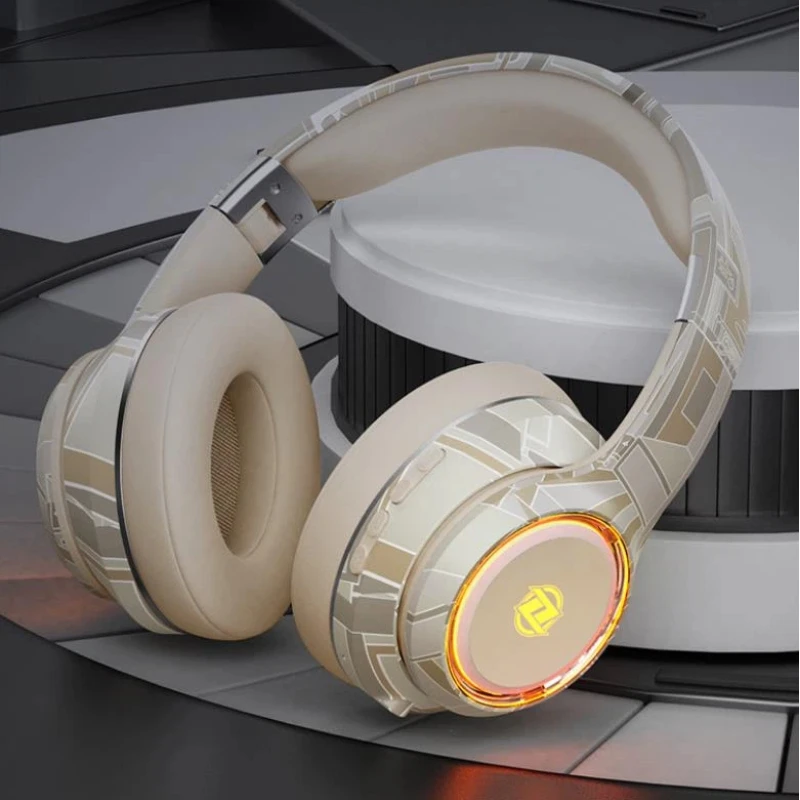 Фото Беспроводные Bluetooth-наушники Z Over Ear с LED-подсветкой для геймеров, с микрофоном, поддержкой SD-карты, проводные и беспроводные, для ПК, компьютера, мобильного телефона, унисекс №1
